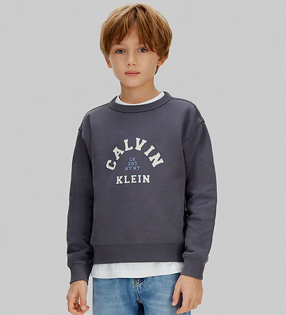 Calvin Klein Sweatshirt - Varsity - Coal Grey Calvin Klein Sweatshirt - Varsity - Coal Grey