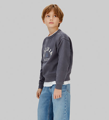 Calvin Klein Sweatshirt - Varsity - Coal Grey Calvin Klein Sweatshirt - Varsity - Coal Grey