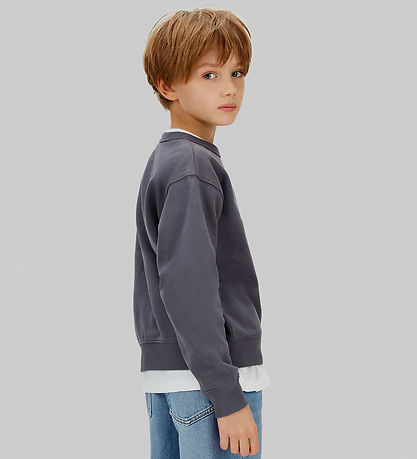 Calvin Klein Sweatshirt - Varsity - Coal Grey Calvin Klein Sweatshirt - Varsity - Coal Grey