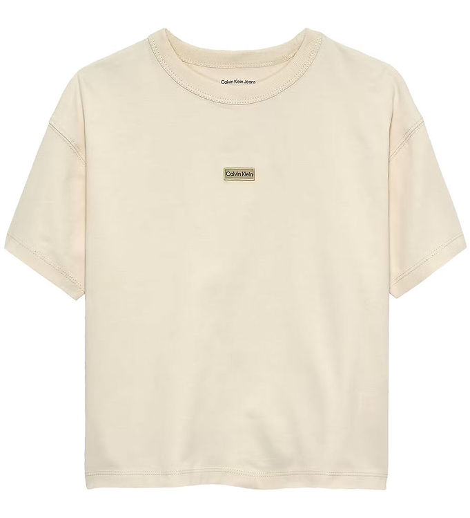 Calvin Klein T-shirt - Folded Logo Label - White Gray
