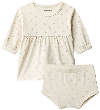 Calvin Klein Sæt - Kjole/Bloomers - Monologo White Calvin Klein Sæt - Kjole/Bloomers - Monologo White