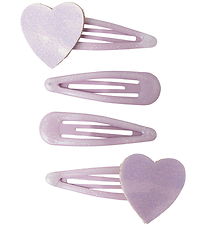 Name It Hårklemme - 4-pak - NmfRosa - Keepsake Lilac/HEARTS Name It Hårklemme - 4-pak - NmfRosa - Keepsake Lilac/HEARTS