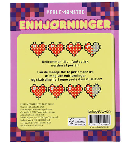 Livre Forlaget Tukan - Modèles de perles - Licornes