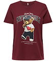 Kids Only T-shirt - KogLina - Bear O-Neck Top - Cabernet/New Yor