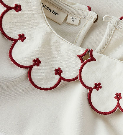 Lil Atelier Bluse - NmfFundo - Turtledove/ Red Dahila