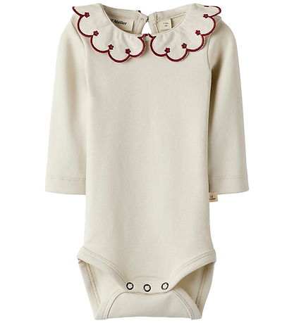 Lil Atelier Body L/Æ - NmfFundo - Turtledove/ Red Dahila