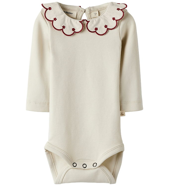 Lil' Atelier Body L/Æ - NmfFundo - Turtledove/ Red Dahila