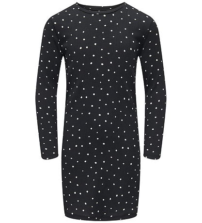 Kids Only Kjole - KogMelia - Black/Dots Cloud Dancer