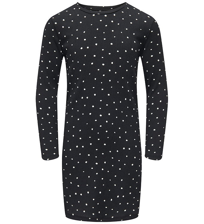 Kids Only Kjole - KogMelia - Black/Dots Cloud Dancer