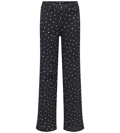 Kids Only Bukser - KogMelia - Black/Dots Cloud Dancer
