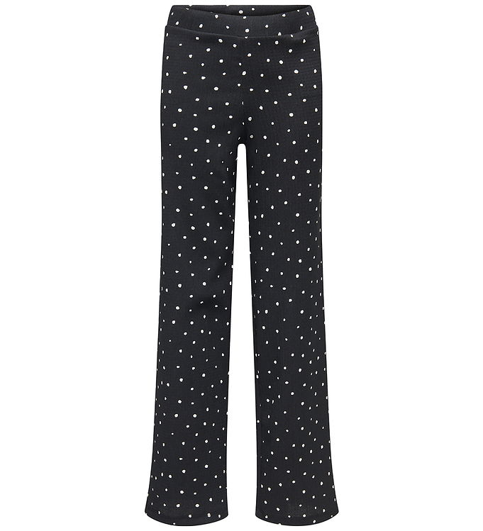 Kids Only Bukser - KogMelia - Black/Dots Cloud Dancer