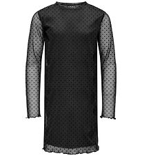 Kids Only Kjole - Mesh - KogDora - Black/Dots Flock Black Kids Only Kjole - Mesh - KogDora - Black/Dots Flock Black