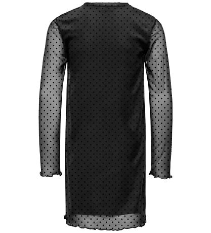 Kids Only Kjole - Mesh - KogDora - Black/Dots Flock Black Kids Only Kjole - Mesh - KogDora - Black/Dots Flock Black