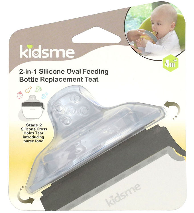 KidsMe Silikonesut - 4 mdr. - 2-i-1 Fodringssystem