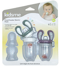 KidsMe Food Feedere - 2-pak - Starterpakke - M/L - Grey/Plum