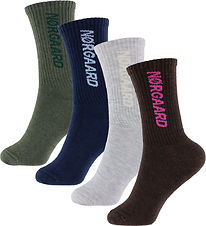 Mads Nørgaard Strømper - Sock Box Logo Step up - 4-pak - Multi Mads Nørgaard Strømper - Sock Box Logo Step up - 4-pak - Multi