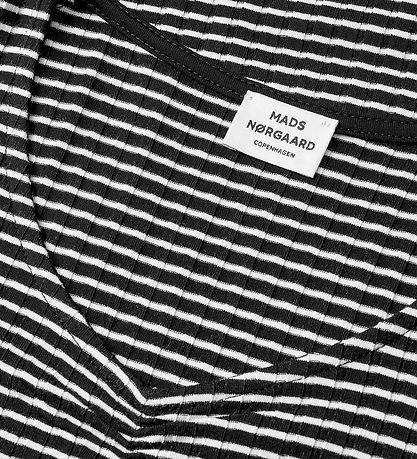 Mads Nørgaard Bluse - Rib - Tikina - Black/Vanilla Ice
