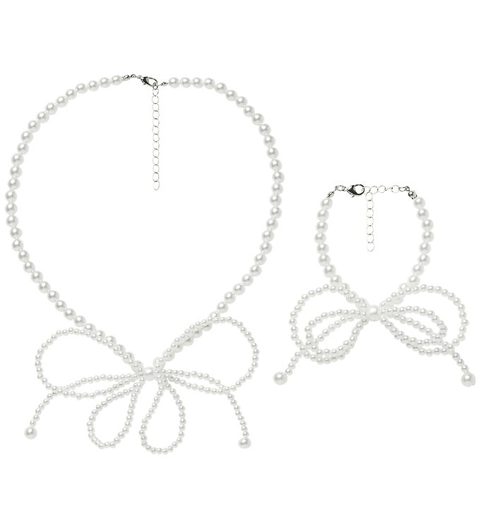 Name It Smykkesæt - Halskæde/Armbånd - NkfRuna - Cloud Dancer