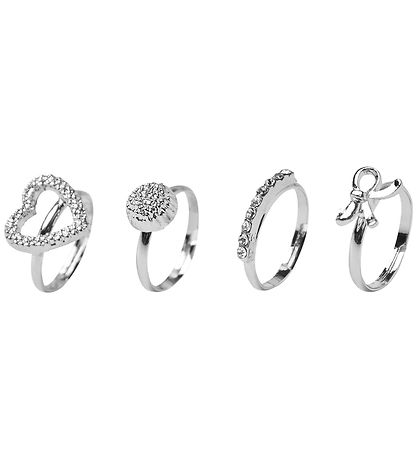 Name It Ringe - NkfFacc-Kida - 4-pak - Sølvfarvet