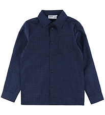 Name It Skjorte - NkmVilfred - Navy Blazer/Dot Kentucky Blue