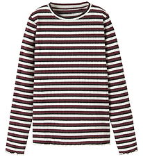 Name It Bluse - NkfVemma - Cloud Dancer/Black/Burgundy