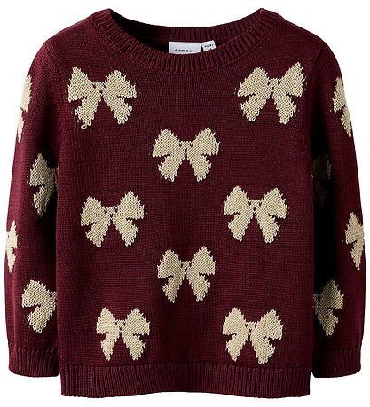 Name It Bluse - Strik - NmfRekka - Burgundy Name It Bluse - Strik - NmfRekka - Burgundy