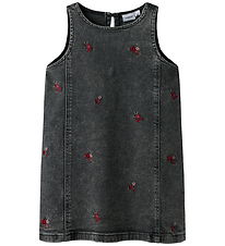 Name It Denimkjole - NmfBrynn - Medium Grey Denim/Flower