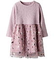 Name It Kjole - Rib/Tyl - NmfRosally - Keepsake Lilac m. Print
