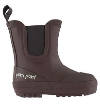 Pom Pom Gummistøver m. For - Ankel - Chocolate