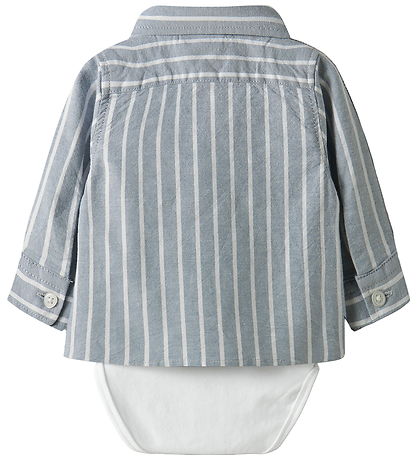Name It Skjortebody l/æ - NbmRekid - Flint Stone/Thin Stripe - B Name It Skjortebody l/æ - NbmRekid - Flint Stone/Thin Stripe - B