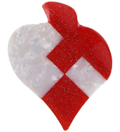 By Stær Hårklemme - Julehjerte - Hvid/Rød By Stær Hårklemme - Julehjerte - Hvid/Rød