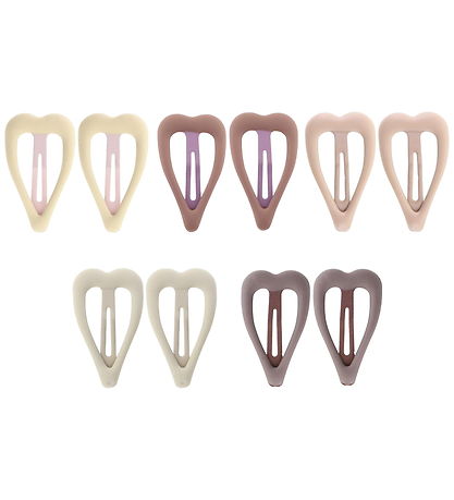 By Stær Hårspænder - 10-pak - Snap - Hjerte- Brun Mix By Stær Hårspænder - 10-pak - Snap - Hjerte- Brun Mix