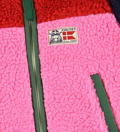 Danefæ Fleecejakke - - Danebaever - Red/Navy/Spicy Pink