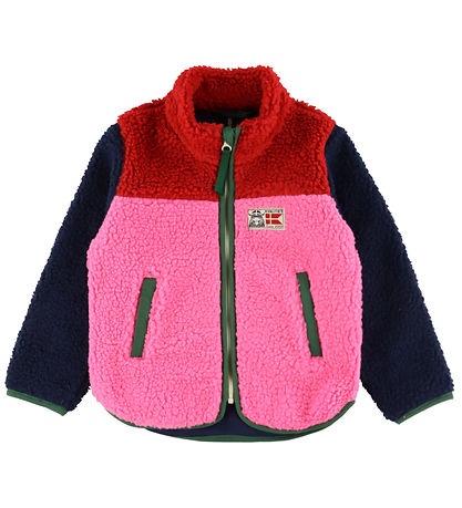 Danefæ Fleecejakke - - Danebaever - Red/Navy/Spicy Pink