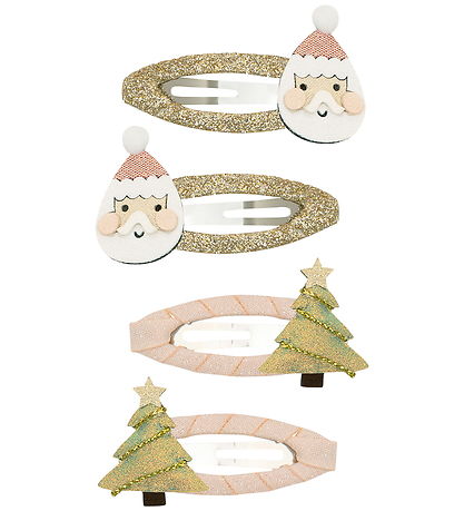 Mimi & Lula Hårspænder - 4-pak - Santa & Tree Christmas