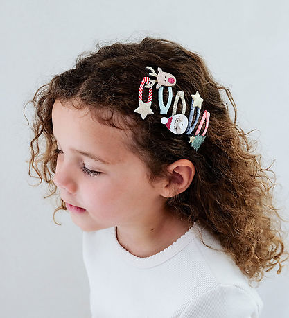 Mimi & Lula Hårspænder - 5-pak - Mini Santa Christmas Mimi & Lula Hårspænder - 5-pak - Mini Santa Christmas