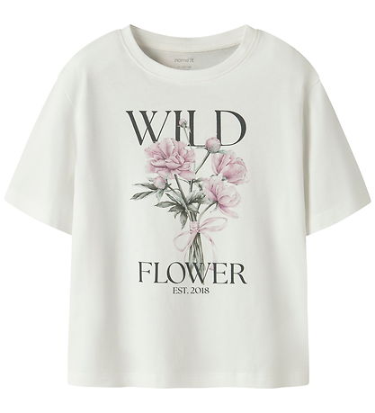 Name It T-shirt - NkfVotea - Cloud Dancer/Wild Flower