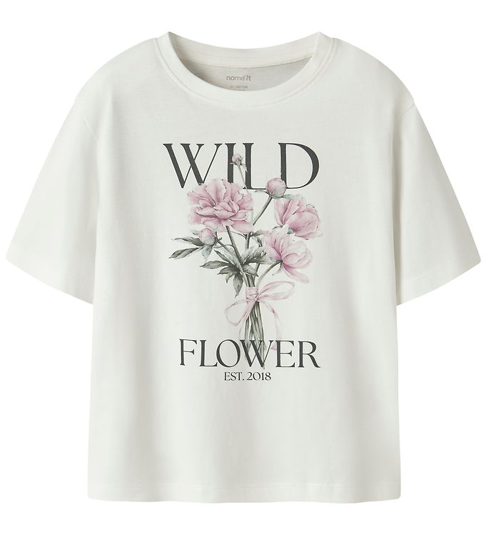Name It T-shirt - NkfVotea - Cloud Dancer/Wild Flower