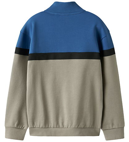 Name It Sweatshirt - Halv Lynlås - NkmBurke - Vintage Khaki