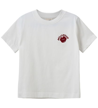 Sofie Schnoor T-shirt - LunaSY - Brilliant White m. Rød
