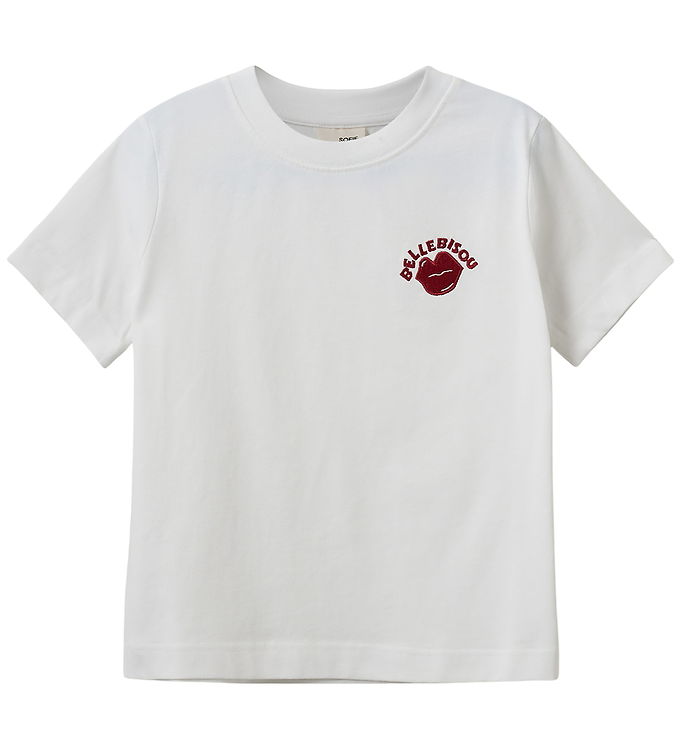Sofie Schnoor T-shirt - LunaSY - Brilliant White m. Rød