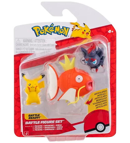 Pokémon Figur - Battle Figure - 3-pak - Pikachu/Magikarp/Zorua
