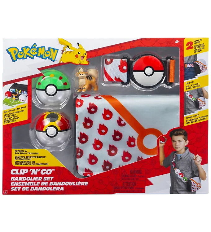 Pokémon - Clip N Go Bandolier Set Growlithe (PKW4172) Merchandise - GEEKD.dk