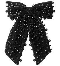 DAY ET Hårspænde - Pearly Velvet Bow - Sort