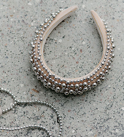 DAY ET Hårbøjle - Beaded Chrome Hair Band - Silver