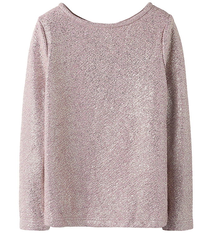 Name It Glitterbluse Mauve Mist Med Sløjfe - Str. 11-12y 146/152cm