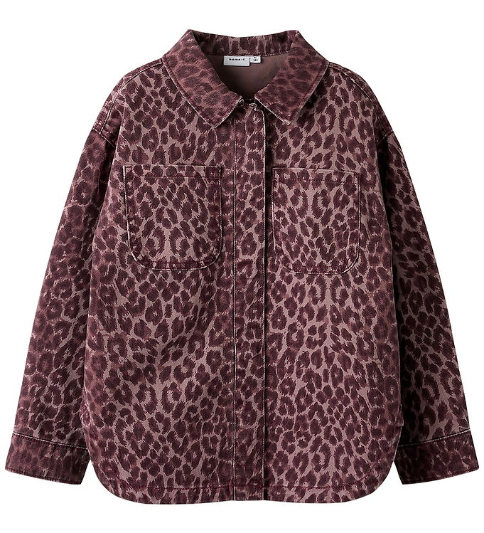 Name It Denimjakke - NkfLeo - Burgundy/Leo