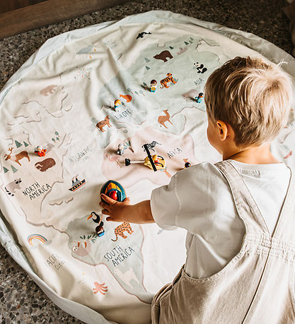 Play&Go Legetøjstæppe - 140 cm - Worldmap