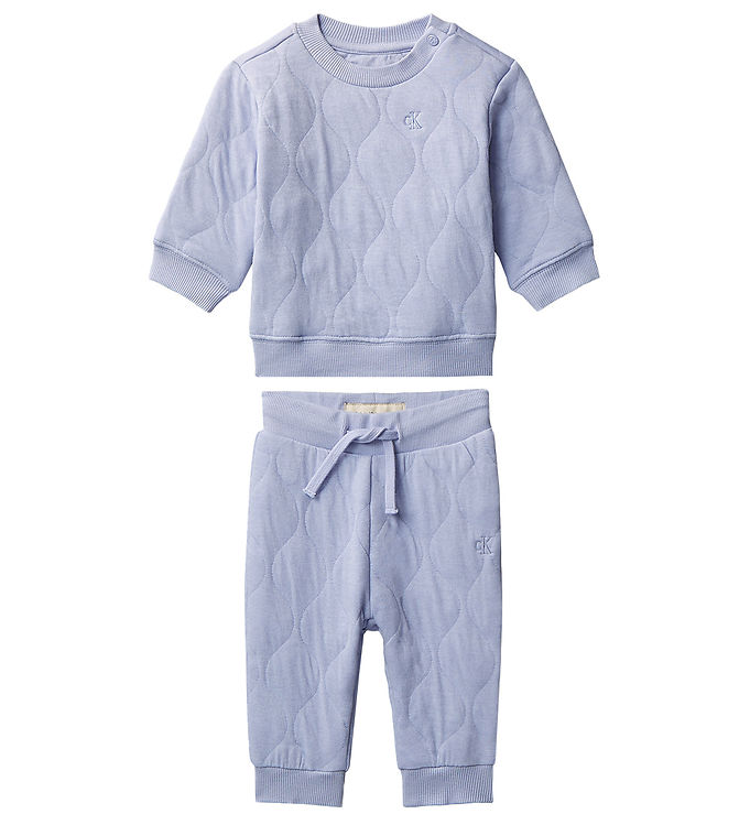 Calvin Klein Bluse/Bukser - Quilted - Dusky Cornflower Blue