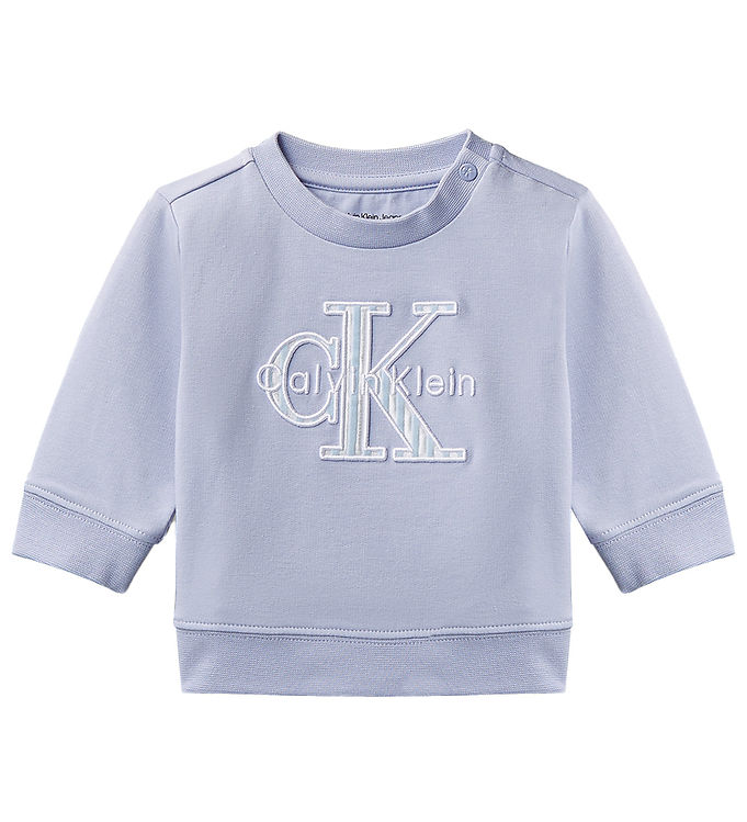 Calvin Klein Sweatshirt - Monologo - Dusky Cornflower Blue